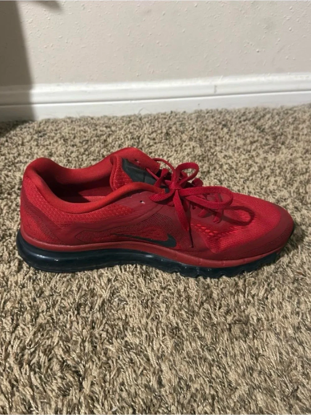 Nike Red Low-Top Running Shoes with Black Accents